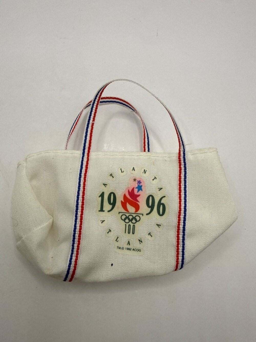 Vtg 1996 Barbie Doll Atlanta Olympic Gymnast Mini Tote Bag Gym Purse Mattel